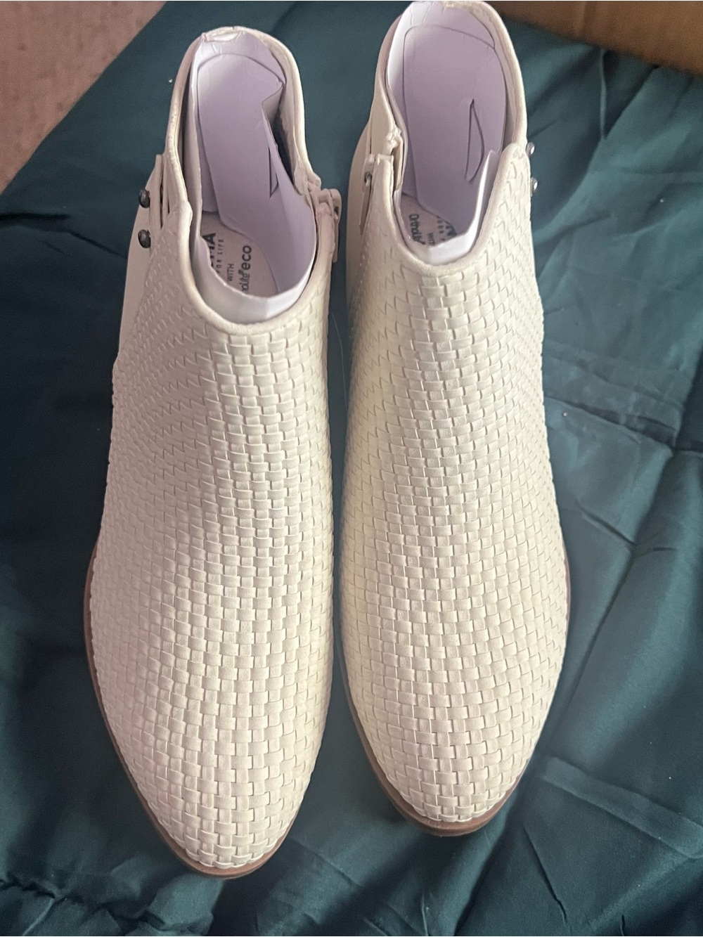 Sonoma Cream Woven Ankle Boots Ortholite CREAM / IVORY Size 9M